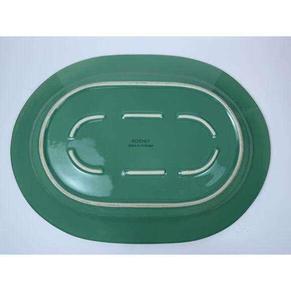 Disney Hidden Mickey Teal Ceramic Serving Platter 15.5”x11.5” Made in Portugal - Picture 3 of 7